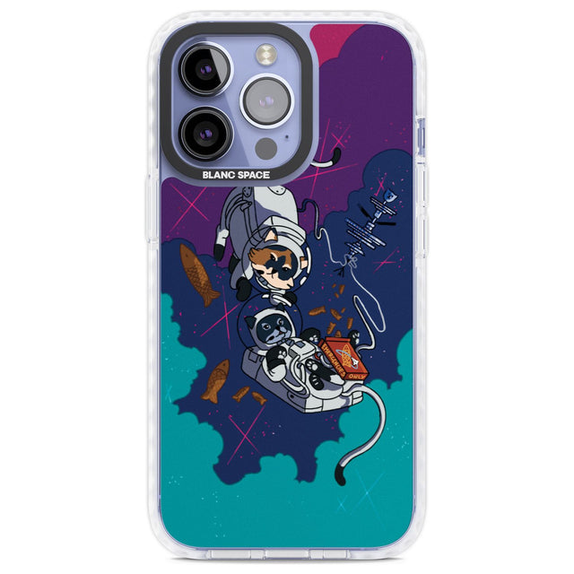 Cats In Space Phone Case iPhone 13 Pro / Impact Case,iPhone 14 Pro / Impact Case,iPhone 15 Pro Max / Impact Case,iPhone 15 Pro / Impact Case Blanc Space