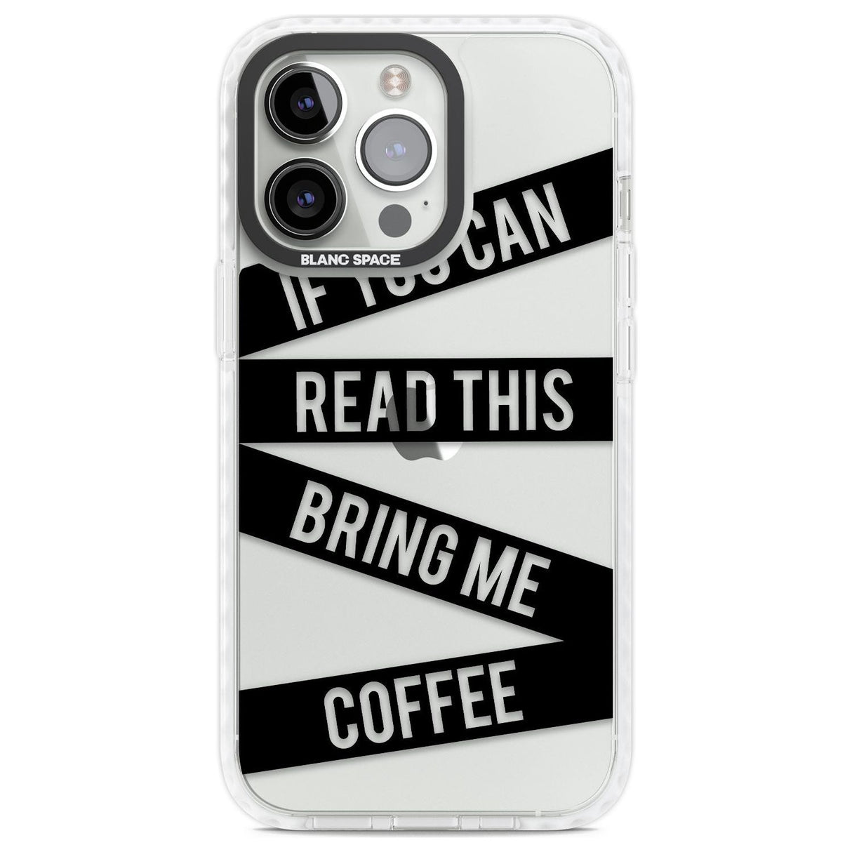 Black Stripes Bring Me Coffee Phone Case iPhone 13 Pro / Impact Case,iPhone 14 Pro / Impact Case,iPhone 15 Pro Max / Impact Case,iPhone 15 Pro / Impact Case Blanc Space