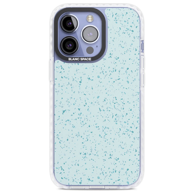 Light Blue Terrazzo Pattern Phone Case iPhone 13 Pro / Impact Case,iPhone 14 Pro / Impact Case,iPhone 15 Pro / Impact Case,iPhone 15 Pro Max / Impact Case Blanc Space