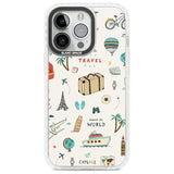 Cute Travel Pattern Cream Phone Case iPhone 13 Pro / Impact Case,iPhone 14 Pro / Impact Case,iPhone 15 Pro / Impact Case,iPhone 15 Pro Max / Impact Case Blanc Space