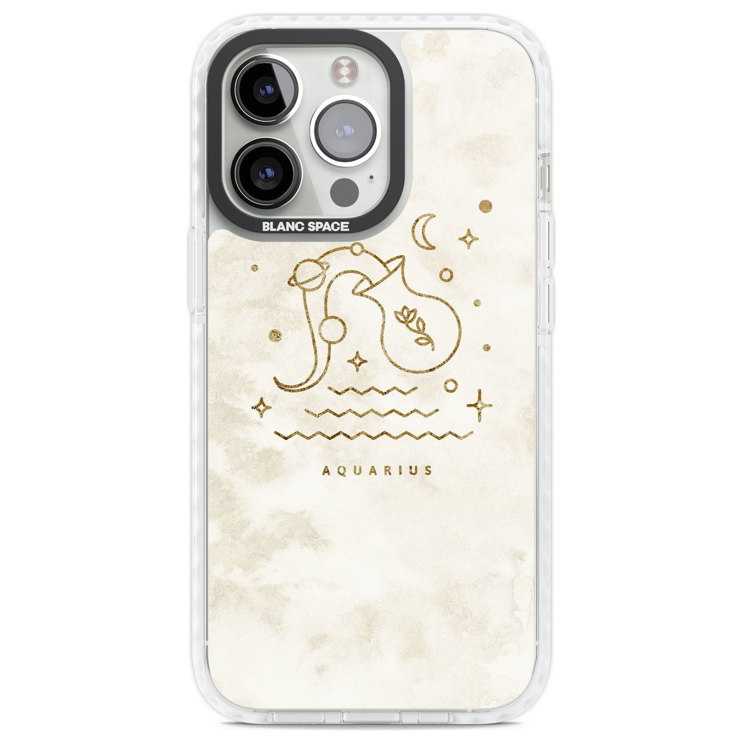 Aquarius Emblem - Solid Gold Marbled Design Phone Case iPhone 13 Pro / Impact Case,iPhone 14 Pro / Impact Case,iPhone 15 Pro Max / Impact Case,iPhone 15 Pro / Impact Case Blanc Space