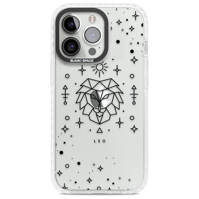 Leo Emblem - Transparent Design Phone Case iPhone 13 Pro / Impact Case,iPhone 14 Pro / Impact Case,iPhone 15 Pro Max / Impact Case,iPhone 15 Pro / Impact Case Blanc Space