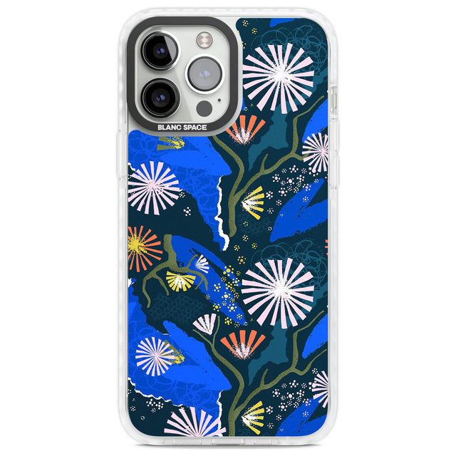 Dark Botanicals Abstract Pattern Phone Case iPhone 13 Pro Max / Impact Case,iPhone 14 Pro Max / Impact Case Blanc Space