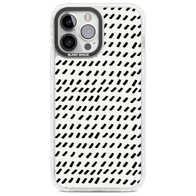 Hand Drawn Lines Pattern Phone Case iPhone 13 Pro Max / Impact Case,iPhone 14 Pro Max / Impact Case Blanc Space
