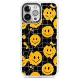 Acid Face Grid Pattern Phone Case iPhone 13 Pro Max / Impact Case,iPhone 14 Pro Max / Impact Case Blanc Space