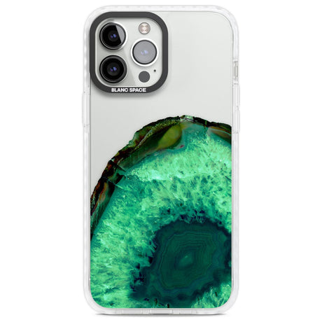 Emerald Green Gemstone Crystal Clear Design Phone Case iPhone 13 Pro Max / Impact Case,iPhone 14 Pro Max / Impact Case Blanc Space