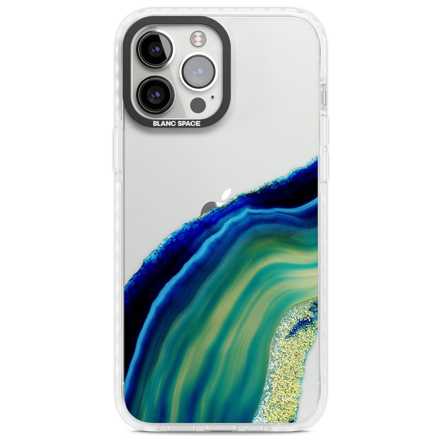 Green & Blue Gemstone Crystal Phone Case iPhone 13 Pro Max / Impact Case,iPhone 14 Pro Max / Impact Case Blanc Space