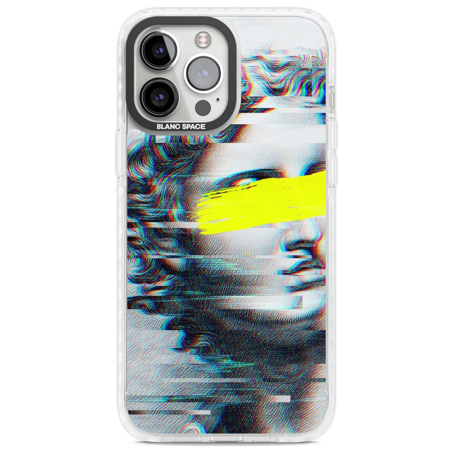 GLITCHED FRAGMENT Phone Case iPhone 13 Pro Max / Impact Case,iPhone 14 Pro Max / Impact Case Blanc Space