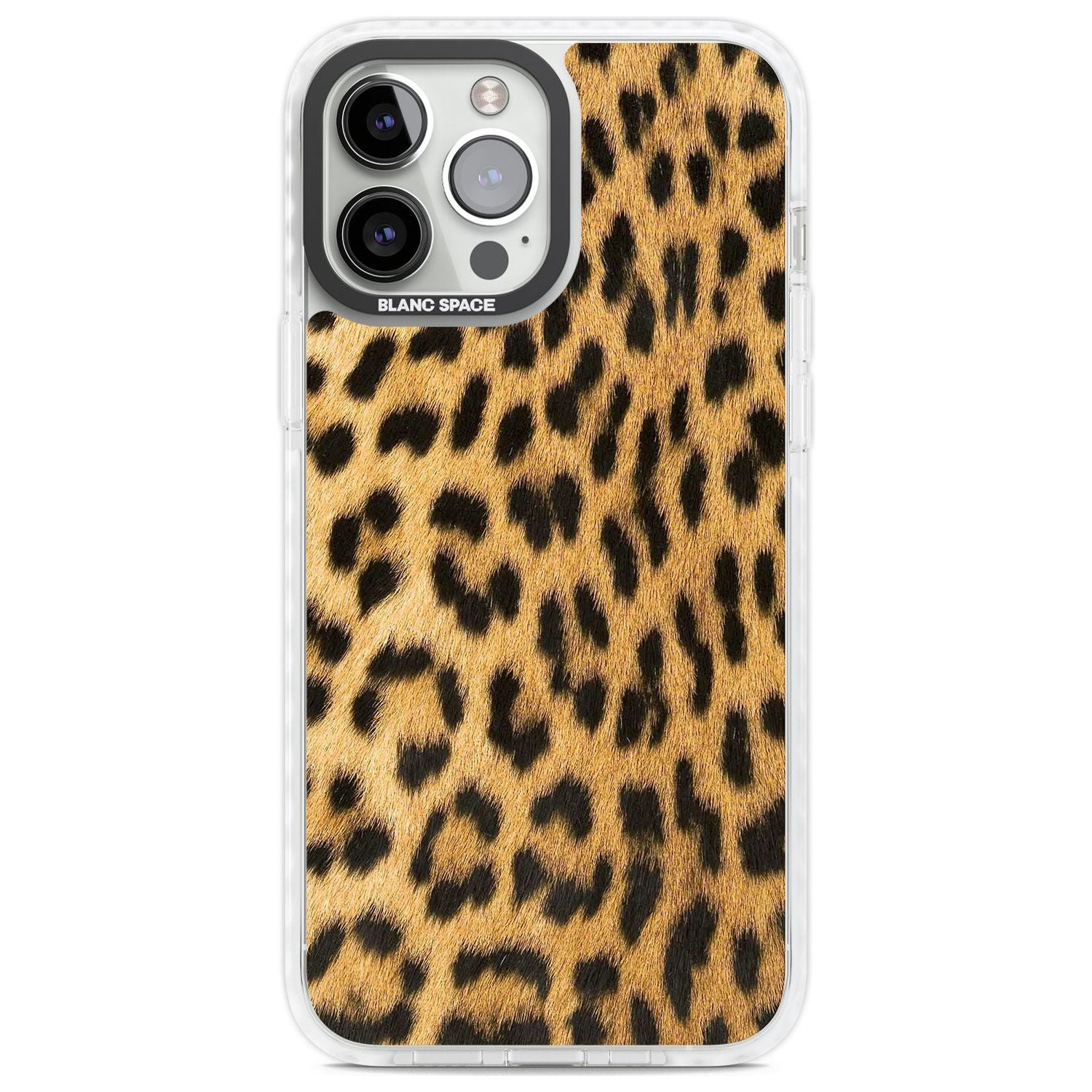 Designer Fashion Gold Leopard Print Phone Case iPhone 13 Pro Max / Impact Case,iPhone 14 Pro Max / Impact Case Blanc Space