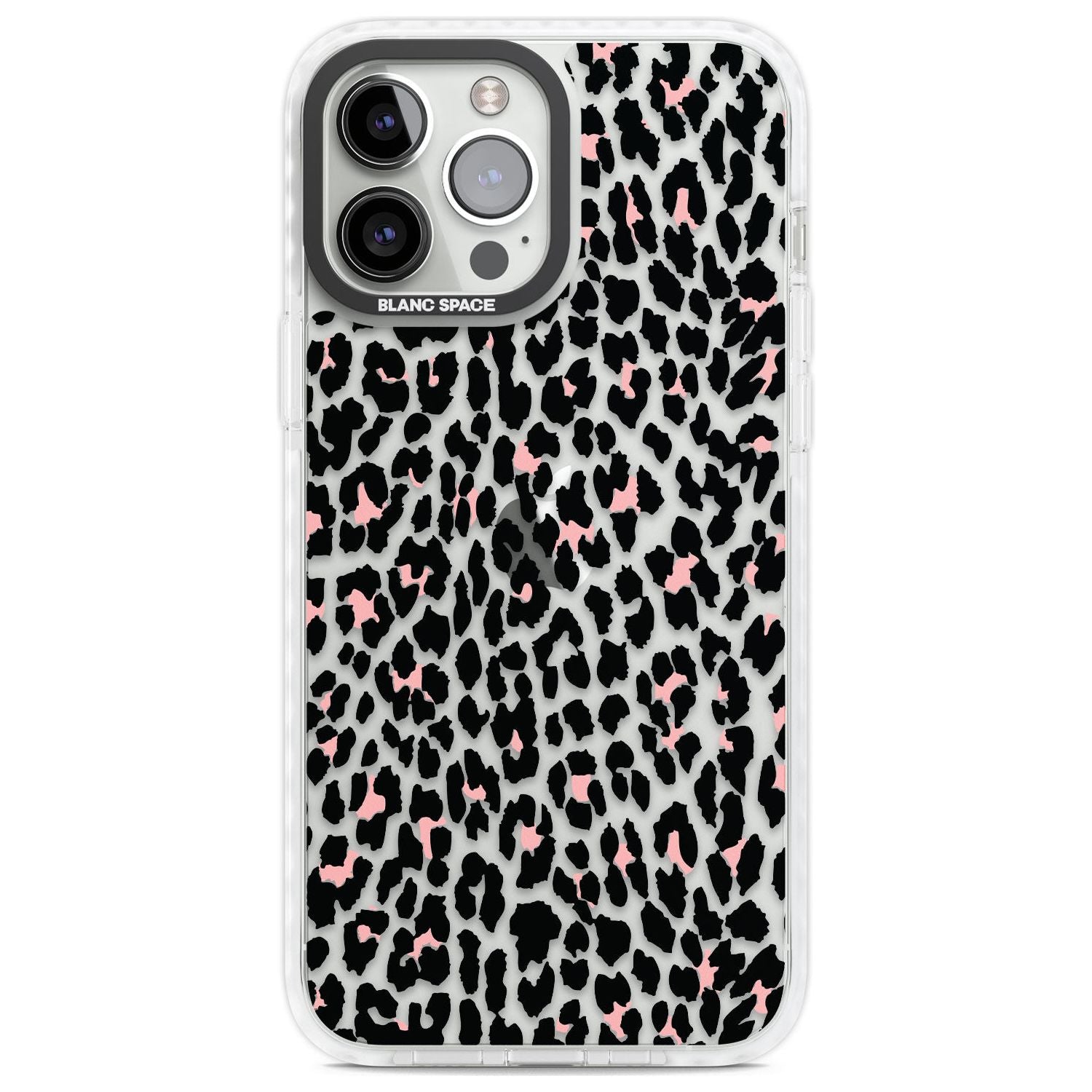 Light Pink Leopard Print - Transparent Phone Case iPhone 13 Pro Max / Impact Case,iPhone 14 Pro Max / Impact Case Blanc Space