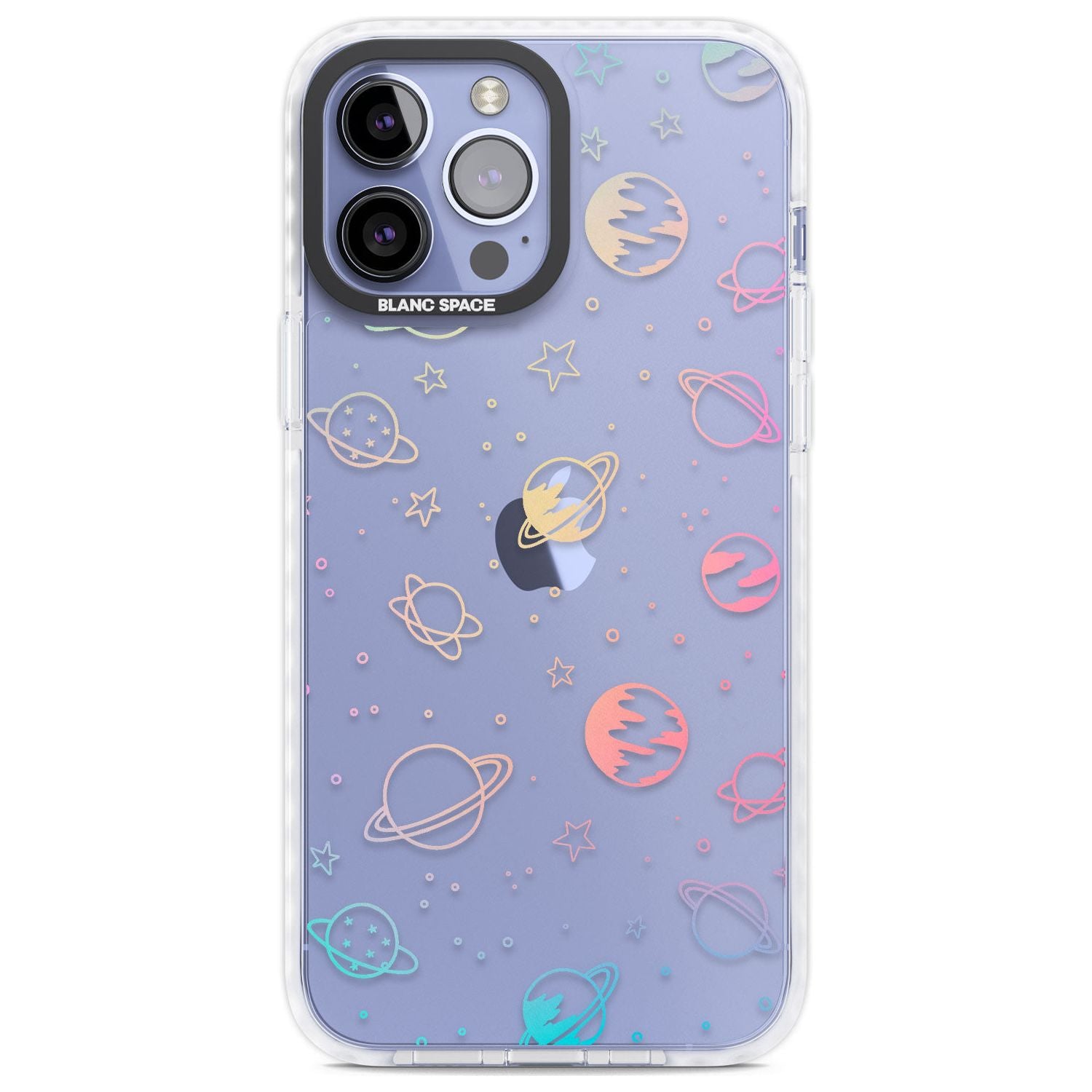 Cosmic Outer Space Design Pastels on Clear Phone Case iPhone 13 Pro Max / Impact Case,iPhone 14 Pro Max / Impact Case Blanc Space