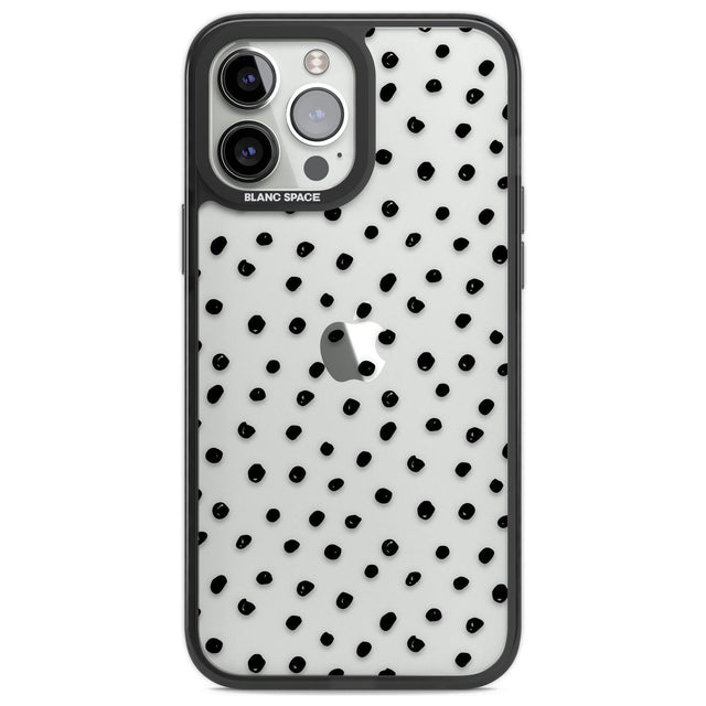 Messy Black Dot Pattern Phone Case iPhone 13 Pro Max / Black Impact Case,iPhone 14 Pro Max / Black Impact Case Blanc Space
