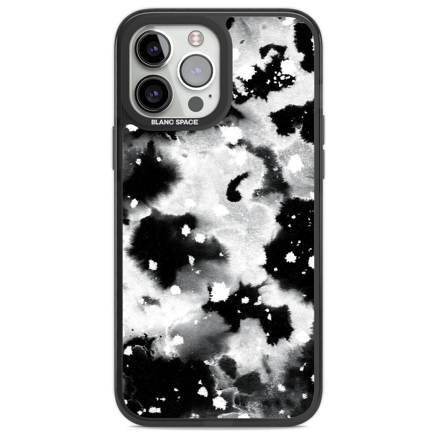 Black & White Acid Wash Tie-Dye Pattern Phone Case iPhone 13 Pro Max / Black Impact Case,iPhone 14 Pro Max / Black Impact Case Blanc Space