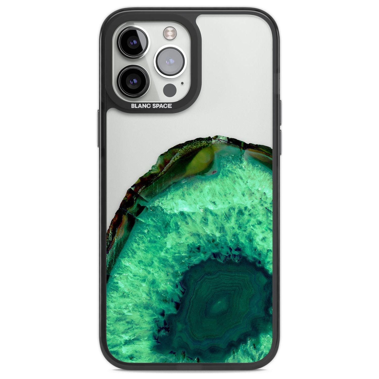 Emerald Green Gemstone Crystal Clear Design Phone Case iPhone 13 Pro Max / Black Impact Case,iPhone 14 Pro Max / Black Impact Case Blanc Space