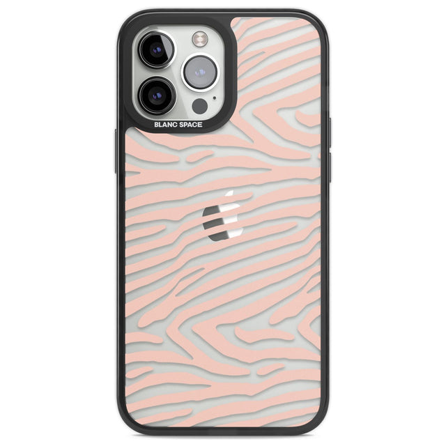 Horizontal Zebra Stripes Transparent Animal Print Phone Case iPhone 14 Pro Max / Black Impact Case,iPhone 13 Pro Max / Black Impact Case Blanc Space