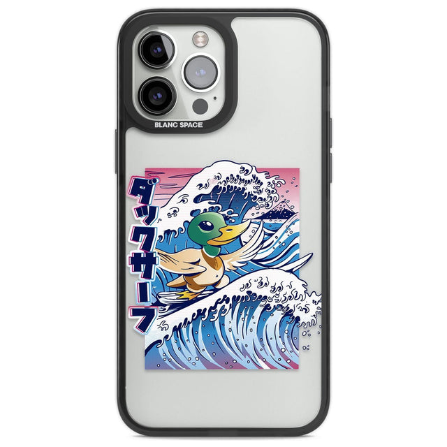Duck Surf Phone Case iPhone 13 Pro Max / Black Impact Case,iPhone 14 Pro Max / Black Impact Case Blanc Space