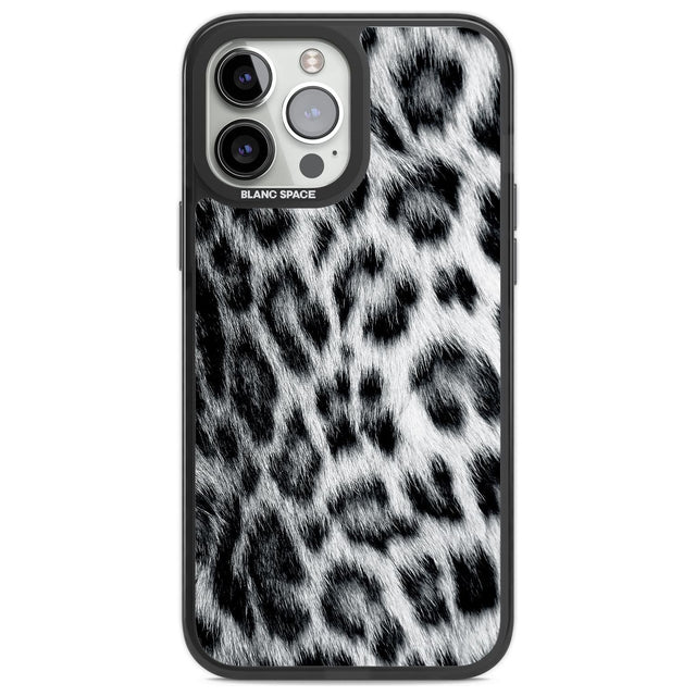 Animal Fur Pattern - Snow Leopard Phone Case iPhone 14 Pro Max / Black Impact Case,iPhone 13 Pro Max / Black Impact Case Blanc Space