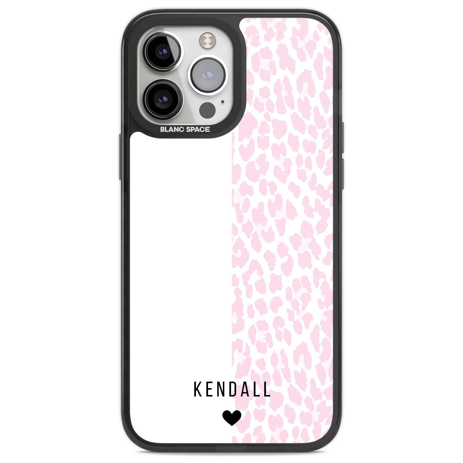 Personalised Pink & White Leopard Spots Custom Phone Case iPhone 13 Pro Max / Black Impact Case,iPhone 14 Pro Max / Black Impact Case Blanc Space
