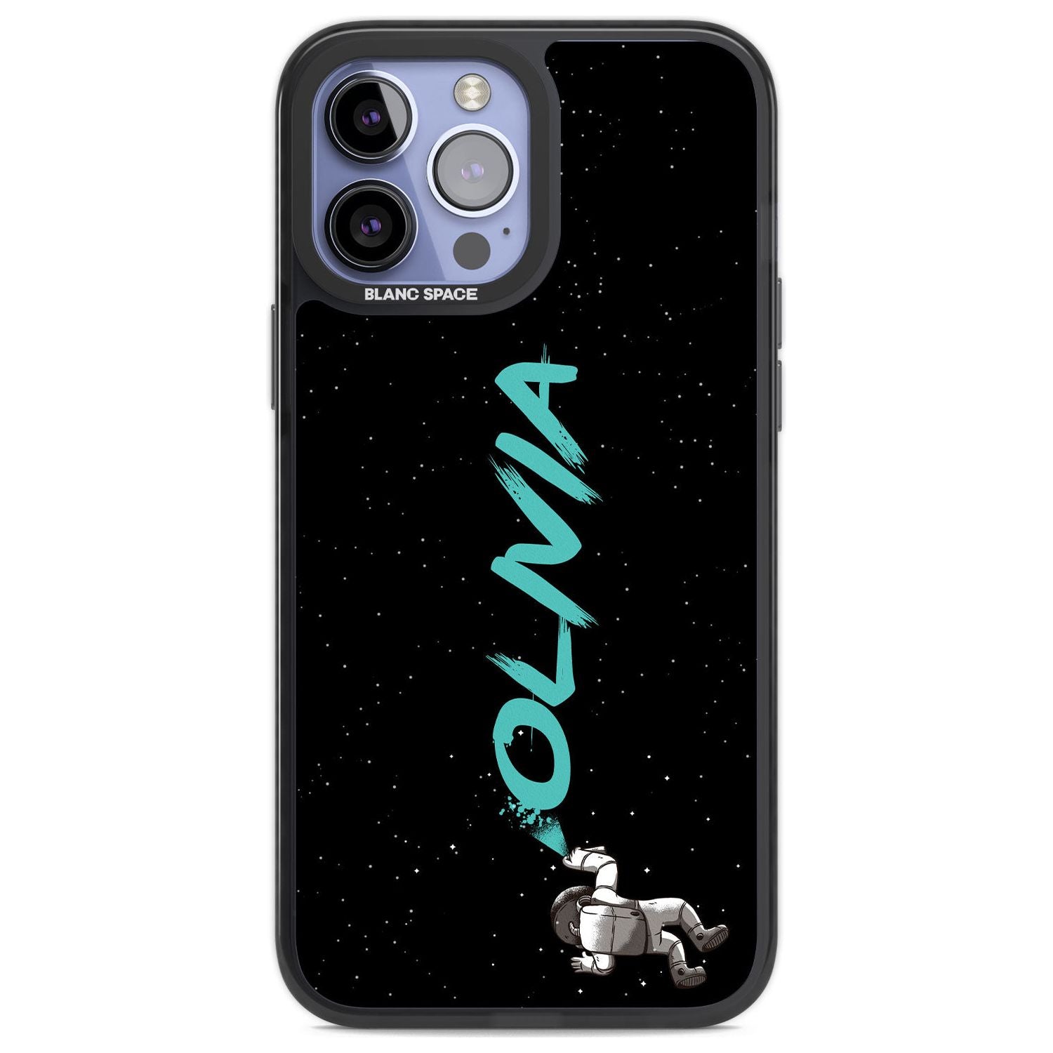 Personalised Graffiti Astronaut Custom Phone Case iPhone 13 Pro Max / Black Impact Case,iPhone 14 Pro Max / Black Impact Case Blanc Space