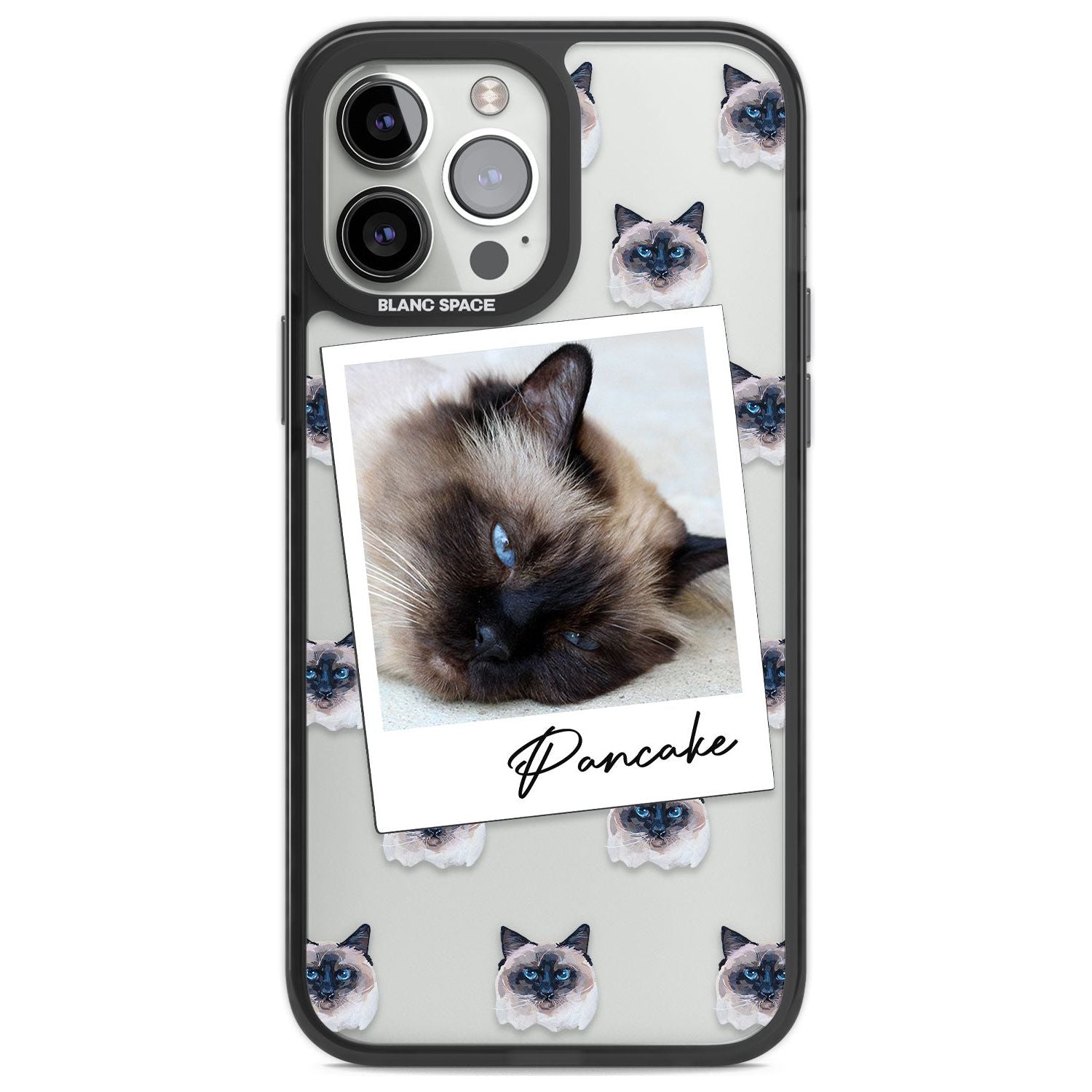 Personalised Burmese Cat Photo Custom Phone Case iPhone 13 Pro Max / Black Impact Case,iPhone 14 Pro Max / Black Impact Case Blanc Space