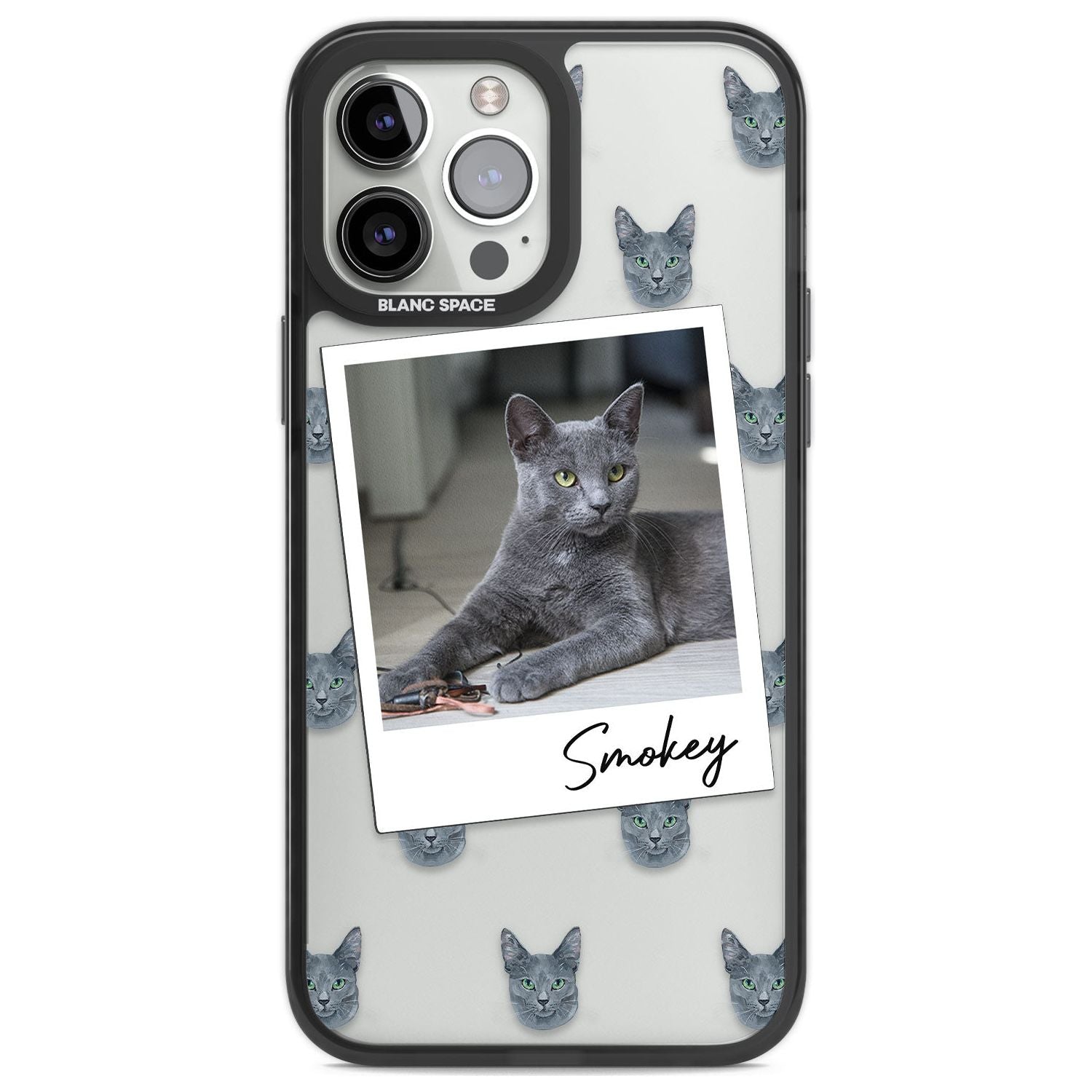 Personalised Korat Cat Photo Custom Phone Case iPhone 13 Pro Max / Black Impact Case,iPhone 14 Pro Max / Black Impact Case Blanc Space