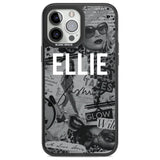 Personalised Grey Scale Fashion Collage Custom Phone Case iPhone 13 Pro Max / Black Impact Case,iPhone 14 Pro Max / Black Impact Case Blanc Space