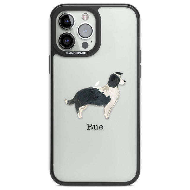 Personalised Border Collie Custom Phone Case iPhone 13 Pro Max / Black Impact Case,iPhone 14 Pro Max / Black Impact Case Blanc Space