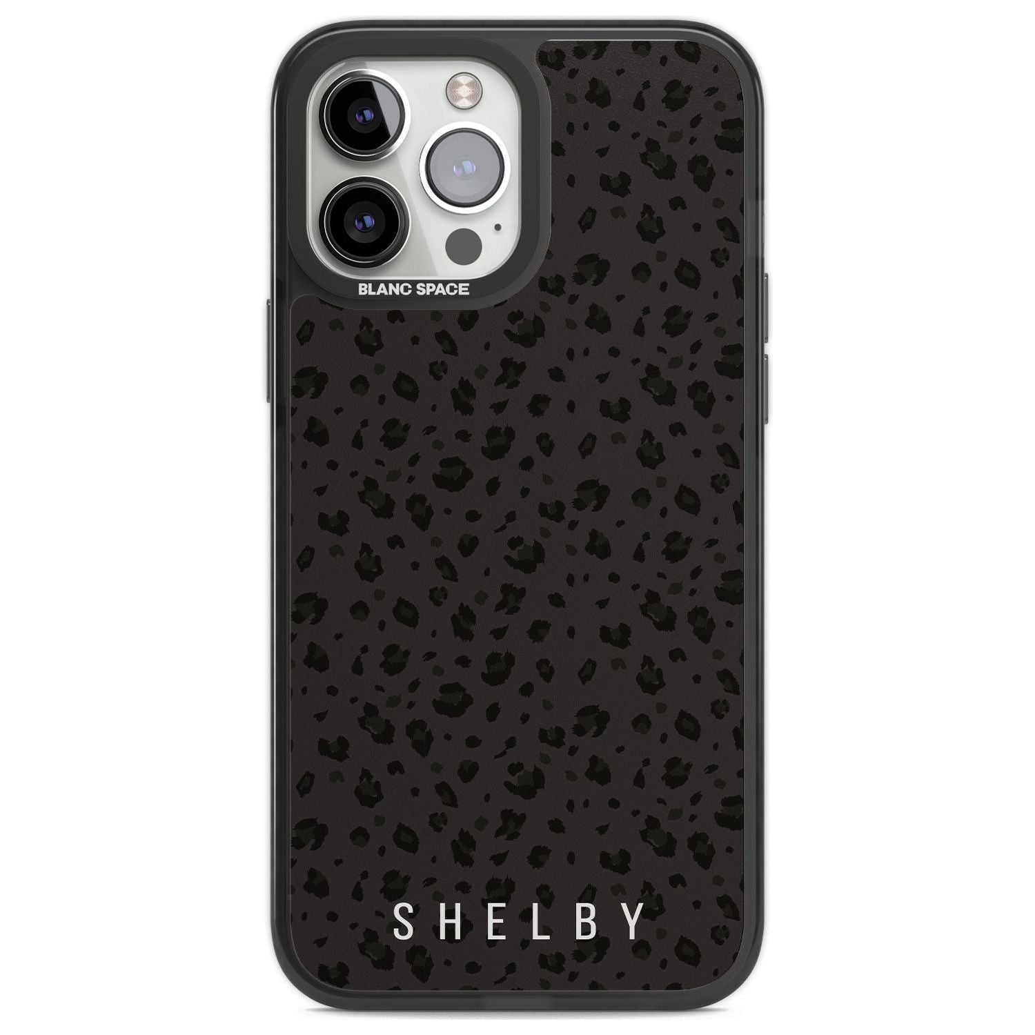 Personalised Minimal Lettering Dark Leopard