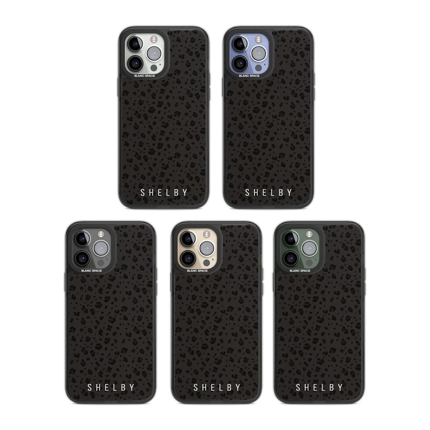 Personalised Minimal Lettering Dark Leopard