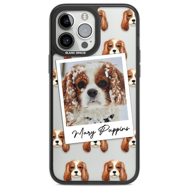Personalised Cavalier King Charles - Dog Photo Custom Phone Case iPhone 13 Pro Max / Black Impact Case,iPhone 14 Pro Max / Black Impact Case Blanc Space