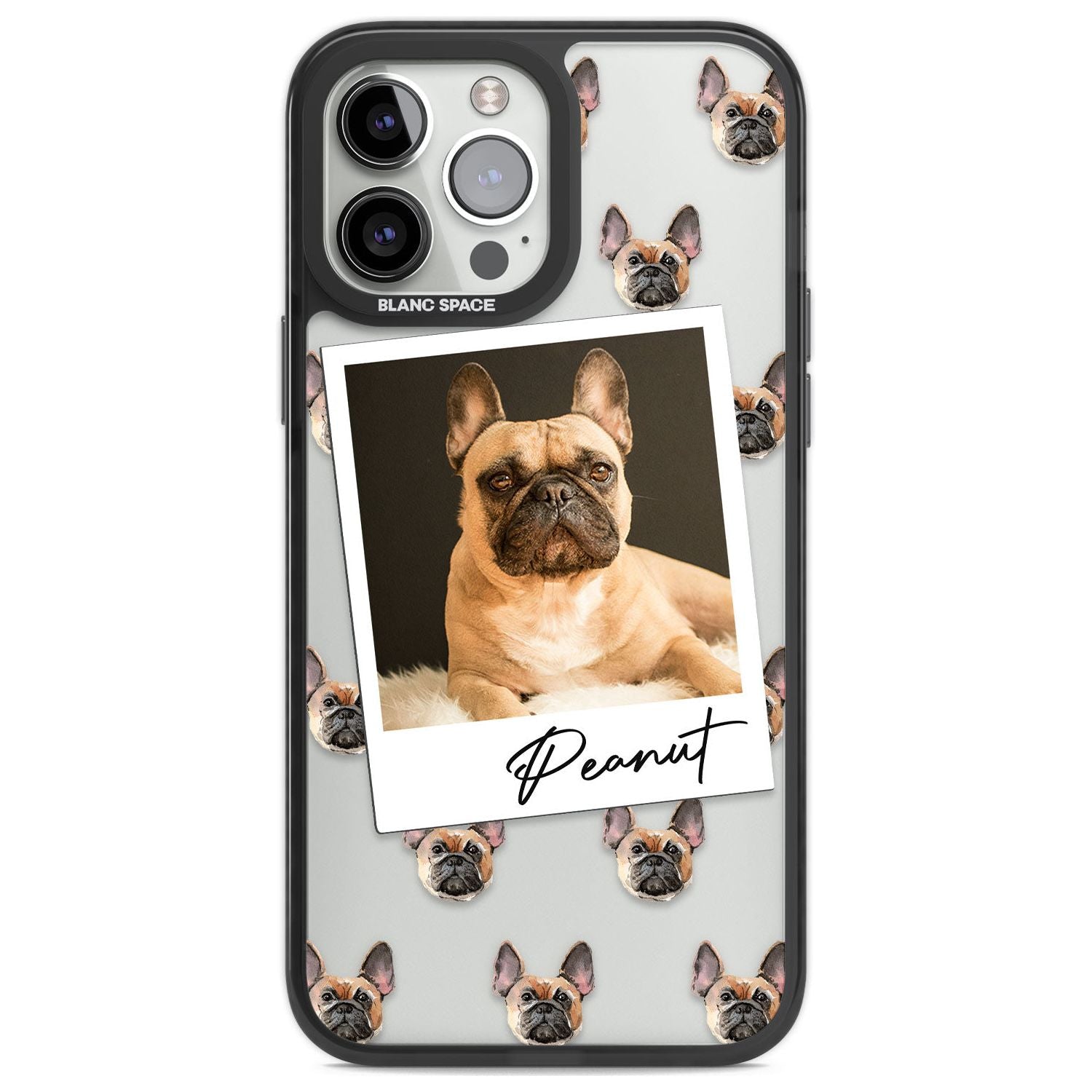 Personalised French Bulldog, Tan - Dog Photo Custom Phone Case iPhone 13 Pro Max / Black Impact Case,iPhone 14 Pro Max / Black Impact Case Blanc Space