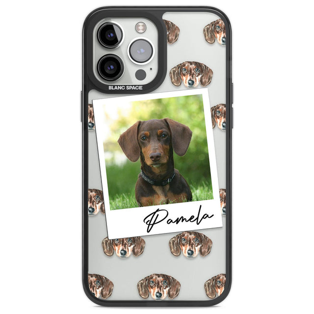 Personalised Dachshund, Brown - Dog Photo Custom Phone Case iPhone 13 Pro Max / Black Impact Case,iPhone 14 Pro Max / Black Impact Case Blanc Space