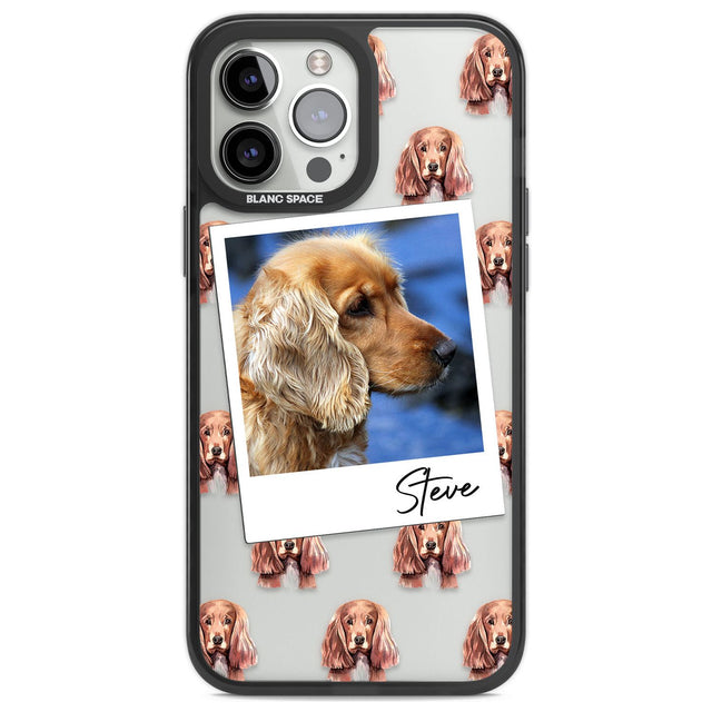 Personalised Cocker Spaniel - Dog Photo Custom Phone Case iPhone 13 Pro Max / Black Impact Case,iPhone 14 Pro Max / Black Impact Case Blanc Space
