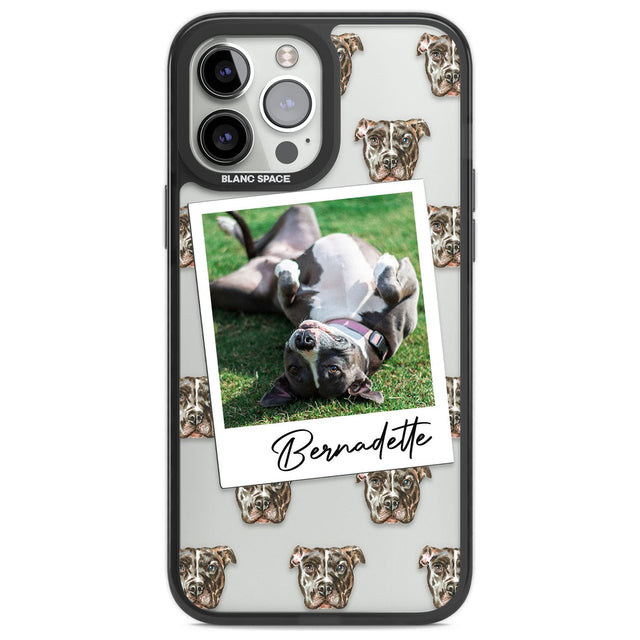 Personalised Staffordshire Bull Terrier - Dog Photo Custom Phone Case iPhone 13 Pro Max / Black Impact Case,iPhone 14 Pro Max / Black Impact Case Blanc Space