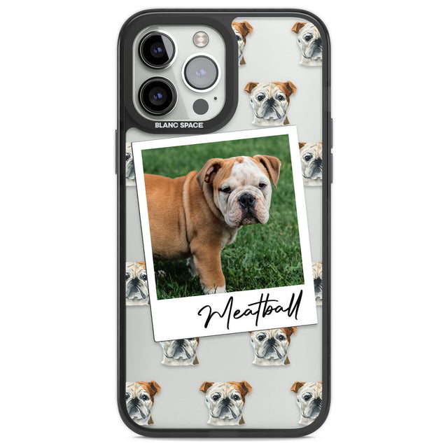 Personalised English Bulldog - Dog Photo Custom Phone Case iPhone 13 Pro Max / Black Impact Case,iPhone 14 Pro Max / Black Impact Case Blanc Space