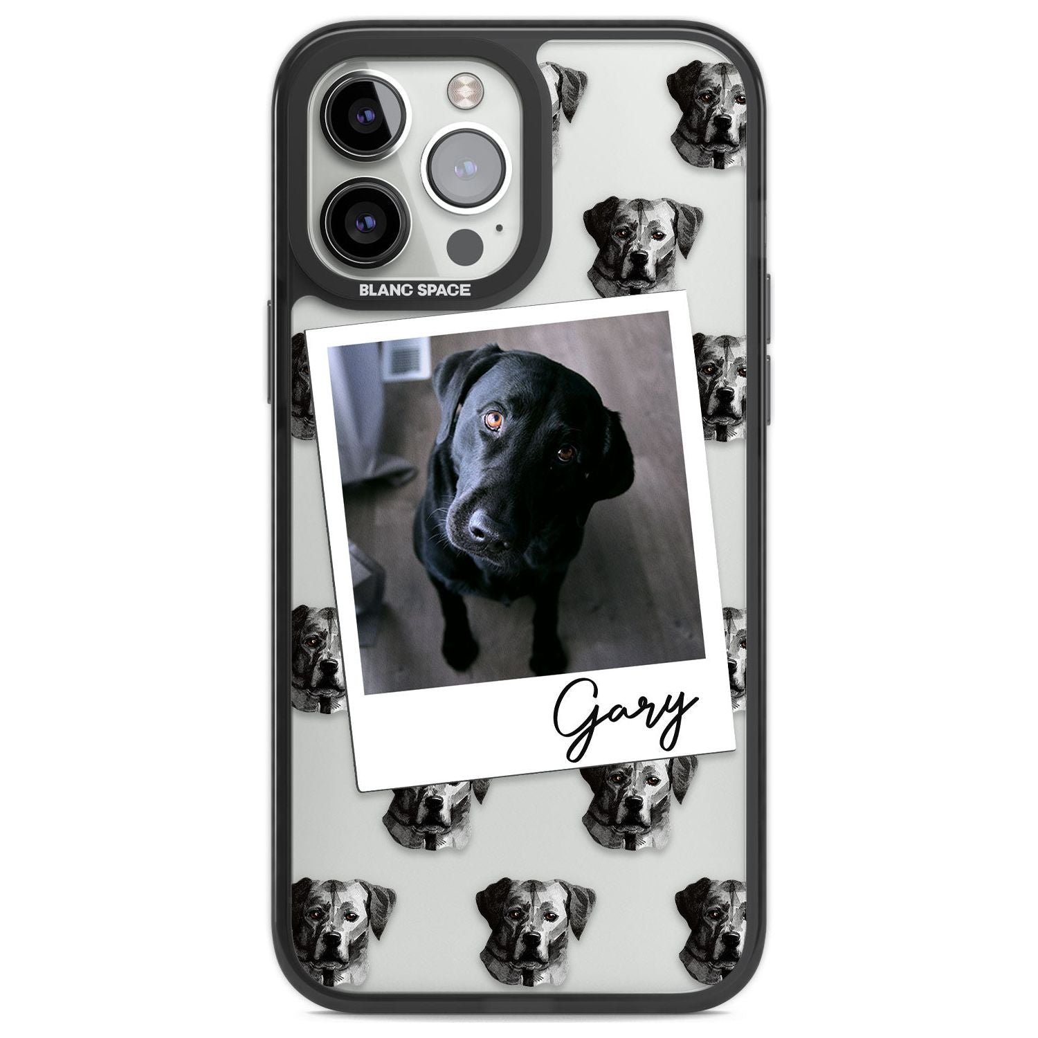 Personalised Labrador, Black - Dog Photo Custom Phone Case iPhone 13 Pro Max / Black Impact Case,iPhone 14 Pro Max / Black Impact Case Blanc Space