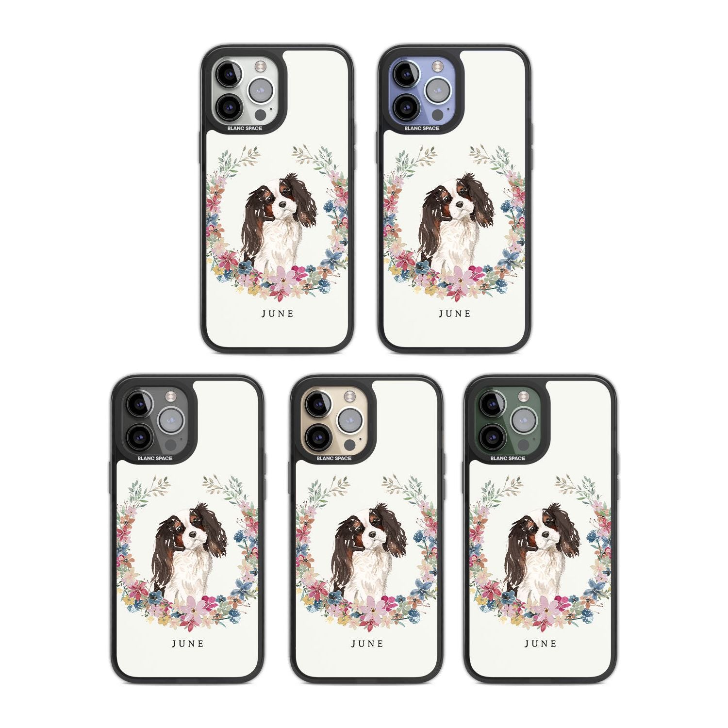 Personalised Tri Coloured King Charles Watercolour Dog Portrait