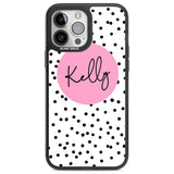 Personalised Pink Circle & Dots Custom Phone Case iPhone 13 Pro Max / Black Impact Case,iPhone 14 Pro Max / Black Impact Case Blanc Space