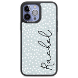 Personalised Vertical Cursive & Dots Custom Phone Case iPhone 13 Pro Max / Black Impact Case,iPhone 14 Pro Max / Black Impact Case Blanc Space