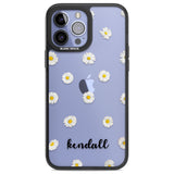 Personalised White Daisies & Cursive Custom Phone Case iPhone 13 Pro Max / Black Impact Case,iPhone 14 Pro Max / Black Impact Case Blanc Space