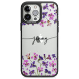 Personalised Purple Violets Custom Phone Case iPhone 13 Pro Max / Black Impact Case,iPhone 14 Pro Max / Black Impact Case Blanc Space