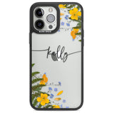 Personalised Ferns & Wildflowers Custom Phone Case iPhone 13 Pro Max / Black Impact Case,iPhone 14 Pro Max / Black Impact Case Blanc Space