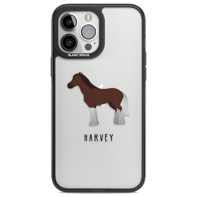 Personalised Brown Horse Custom Phone Case iPhone 13 Pro Max / Black Impact Case,iPhone 14 Pro Max / Black Impact Case Blanc Space