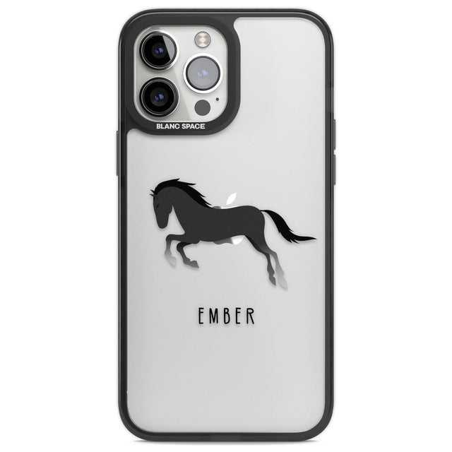 Personalised Black Horse Custom Phone Case iPhone 13 Pro Max / Black Impact Case,iPhone 14 Pro Max / Black Impact Case Blanc Space
