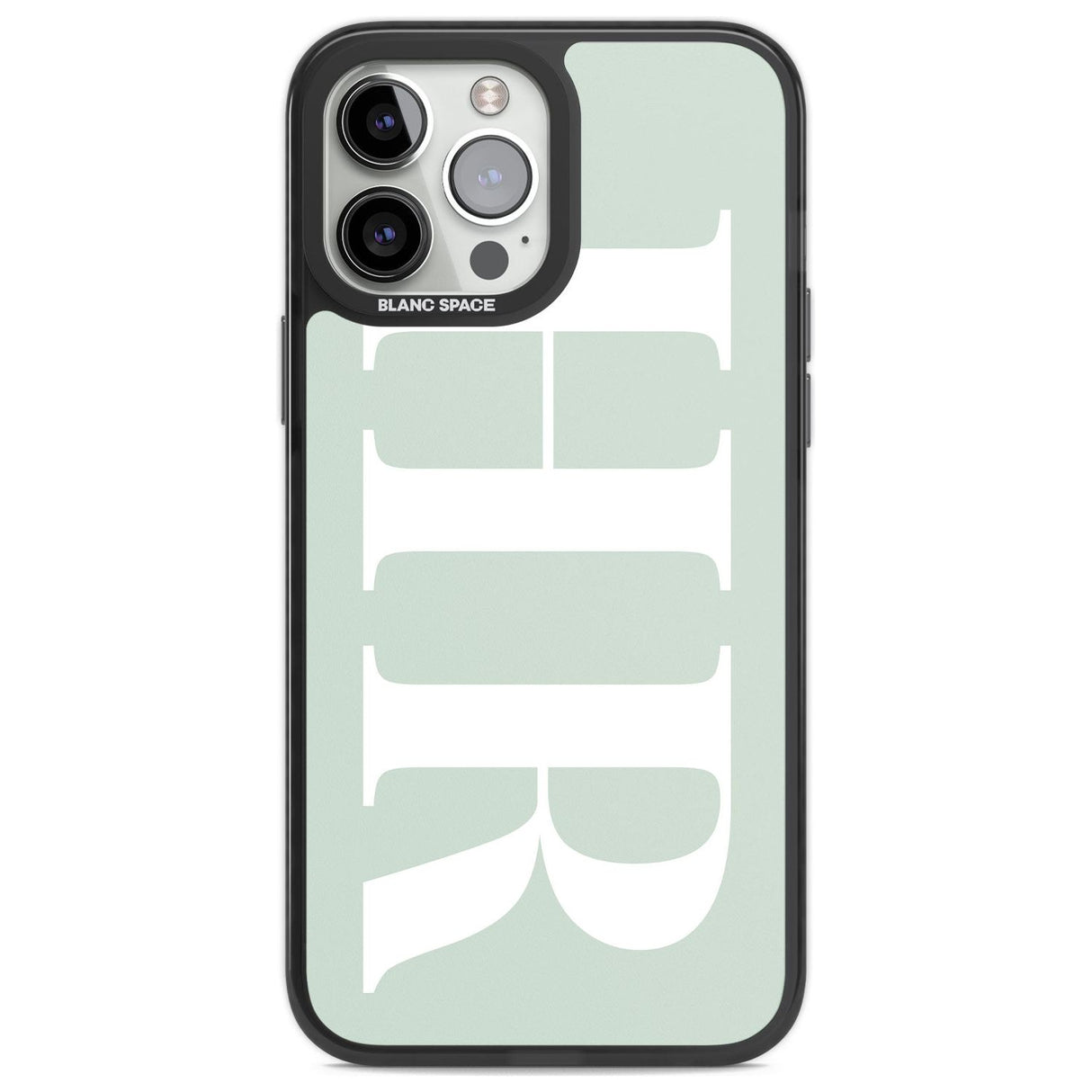 Personalised White & Seafoam Green Personalised Custom Phone Case iPhone 13 Pro Max / Black Impact Case,iPhone 14 Pro Max / Black Impact Case Blanc Space