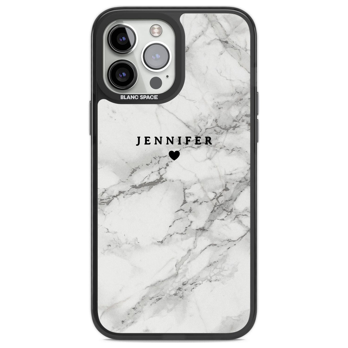 Personalised Classic Grey Marble Custom Phone Case iPhone 13 Pro Max / Black Impact Case,iPhone 14 Pro Max / Black Impact Case Blanc Space