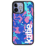 Personalised Navy, Turquoise + Purple - Marbled Custom Phone Case iPhone 13 Pro Max / Black Impact Case,iPhone 14 Pro Max / Black Impact Case Blanc Space