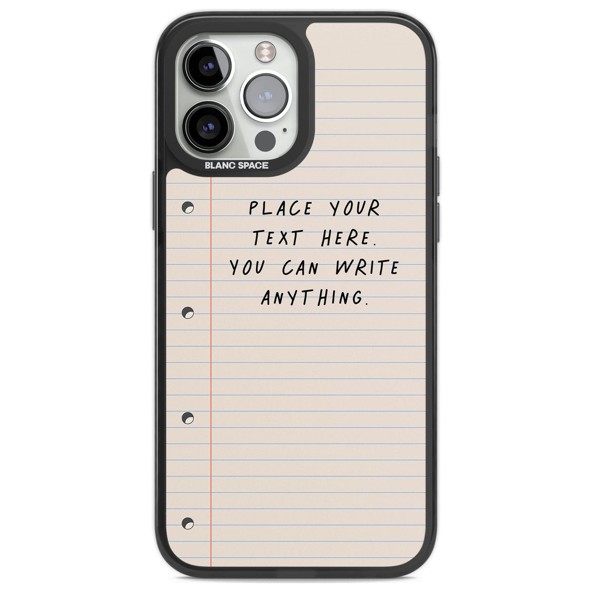 Personalised School Paper Custom Phone Case iPhone 13 Pro Max / Black Impact Case,iPhone 14 Pro Max / Black Impact Case Blanc Space