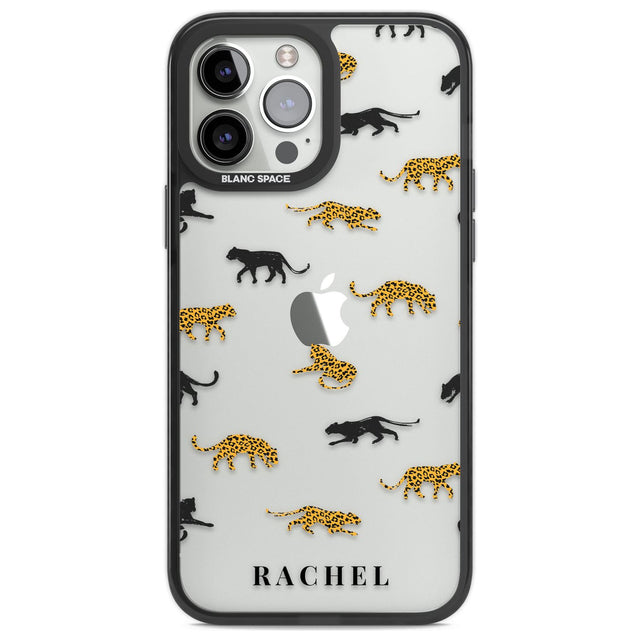 Personalised Jaguar Pattern on Transparent Custom Phone Case iPhone 13 Pro Max / Black Impact Case,iPhone 14 Pro Max / Black Impact Case Blanc Space