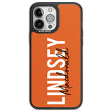 Personalised Bold Name: Orange Custom Phone Case iPhone 13 Pro Max / Black Impact Case,iPhone 14 Pro Max / Black Impact Case Blanc Space